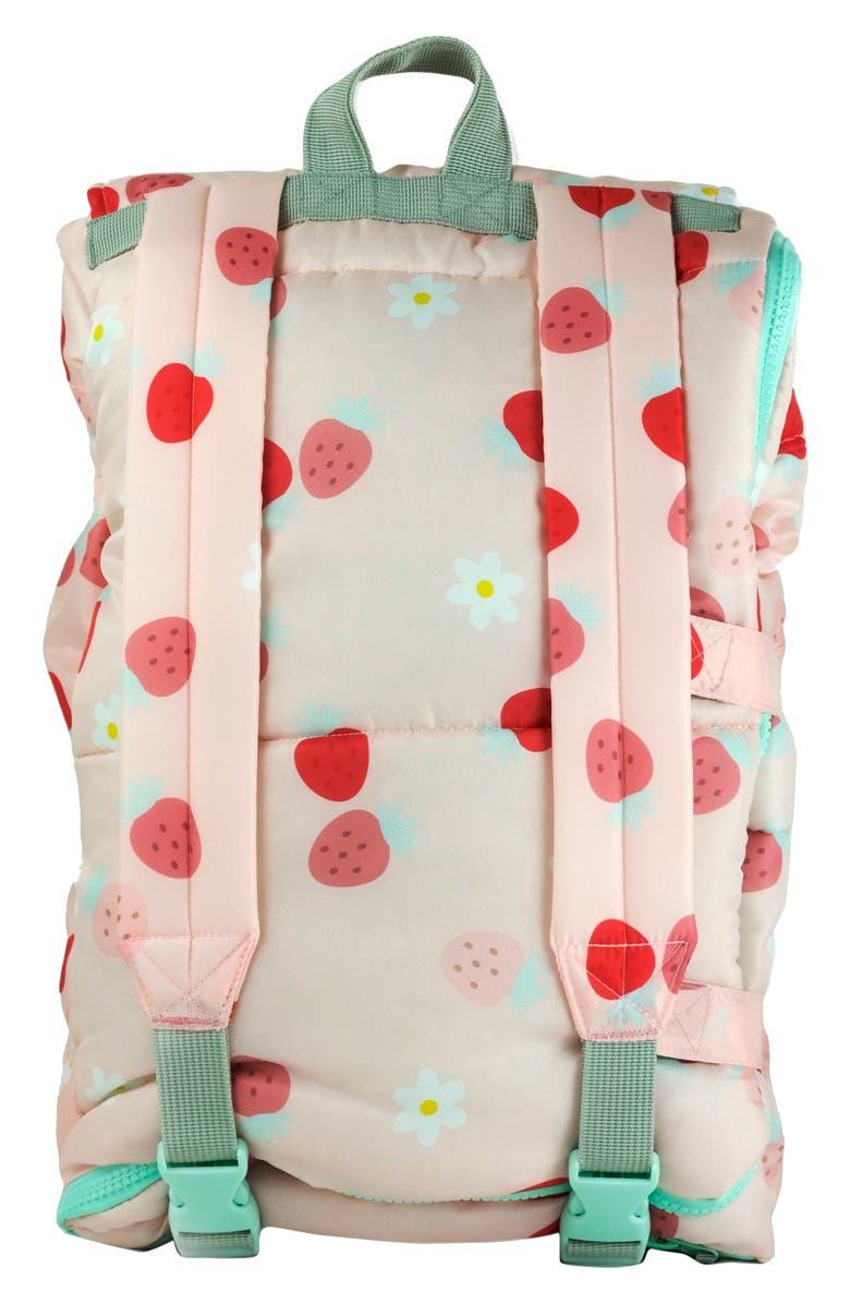 mimish Kids' Sleep-n-Pack Strawberries & Daisies Print Sleeping Bag Backpack, Alternate, color, Strawberries & Daisies