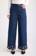 Marimekko Uniko Bloom Detail Wide Leg Jeans