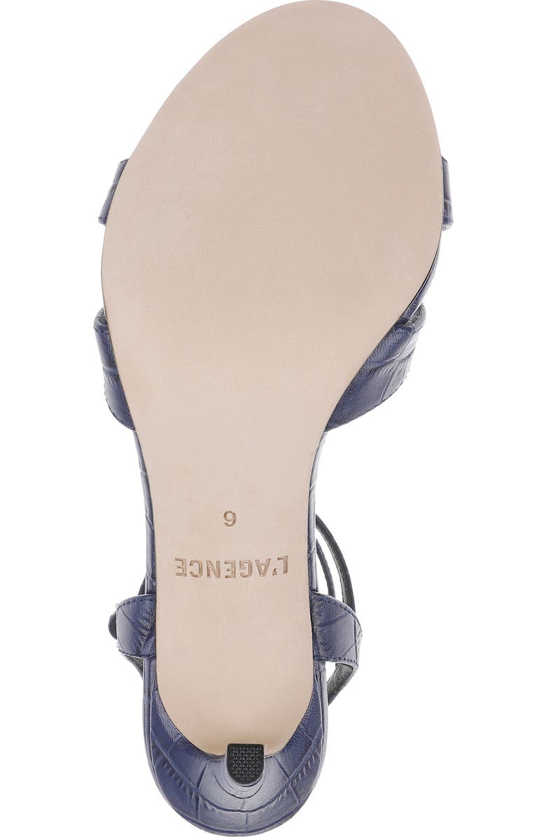 L'AGENCE Miranda Ankle Strap Sandal, Alternate, color, Midnight Croco Embossed