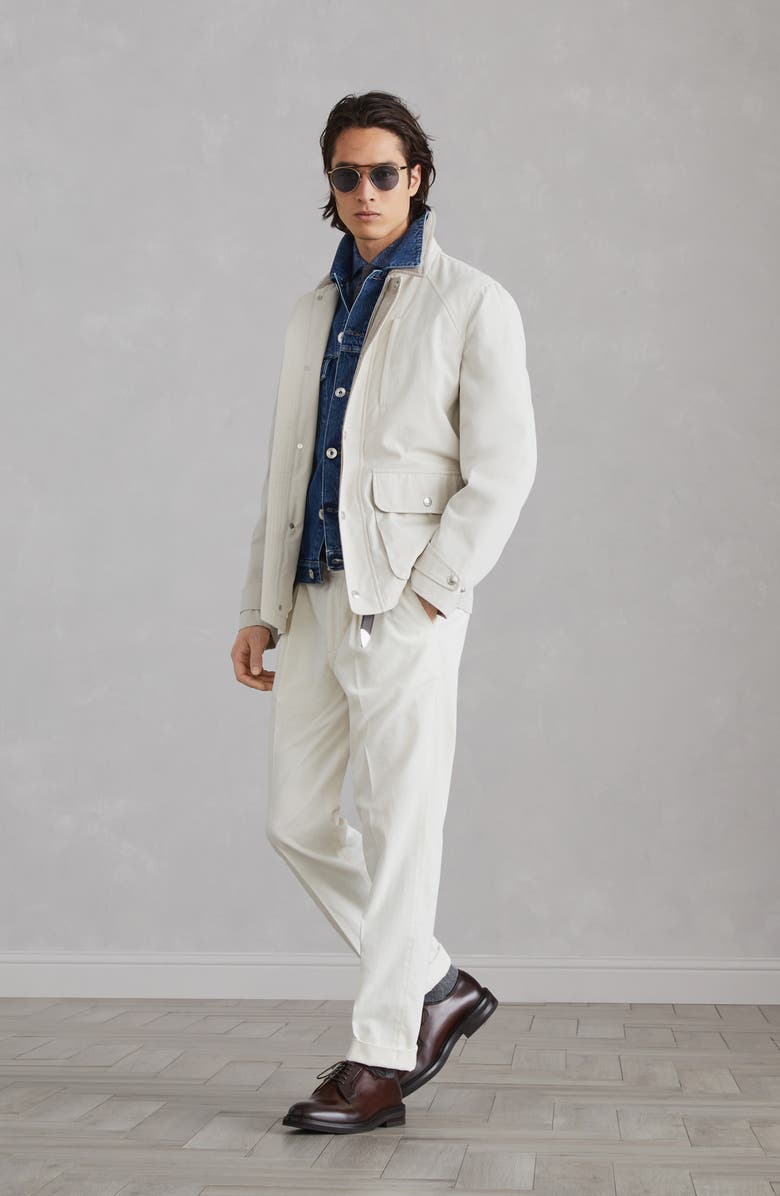 Brunello Cucinelli Leisure fit trousers with pleats, Alternate, color, 