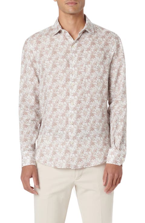 Axel Shaped Fit Floral Linen Button-Up Shirt