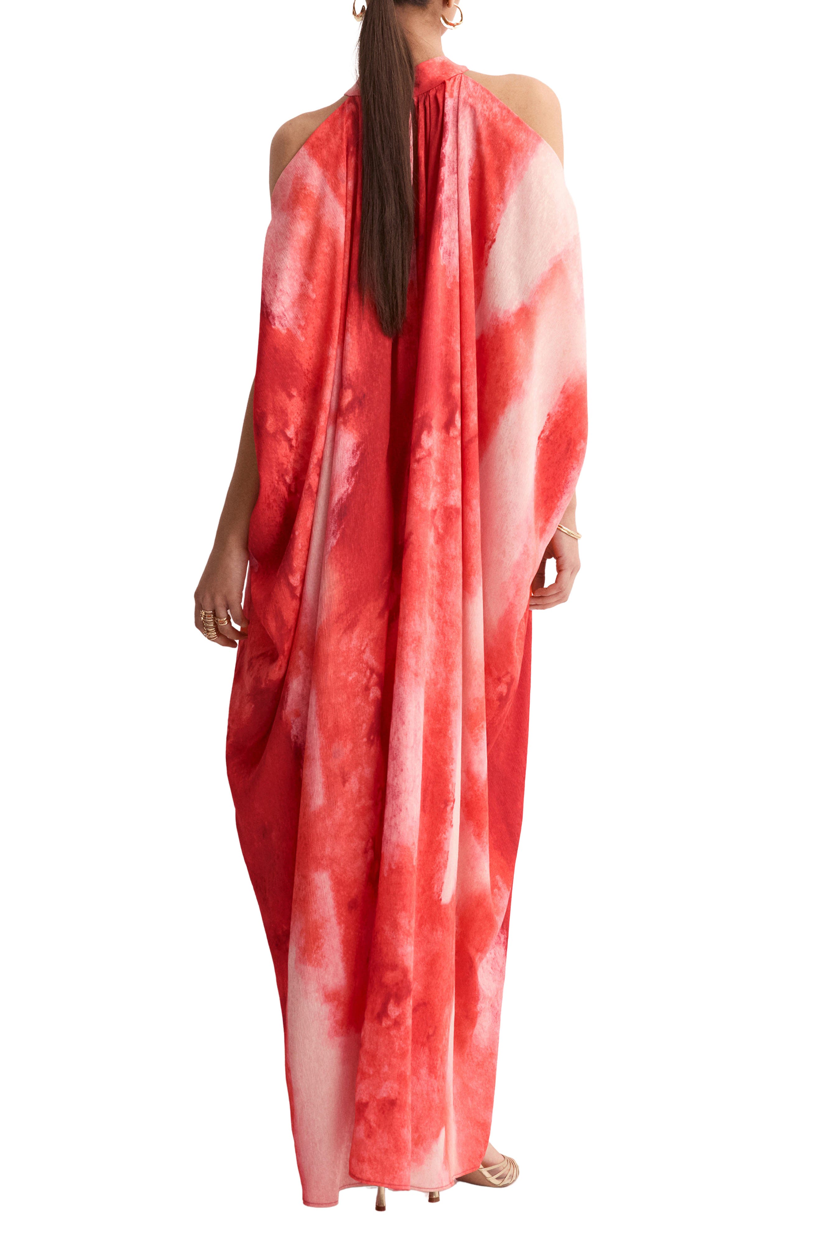 Print Cold Shoulder Maxi Dress - image 2