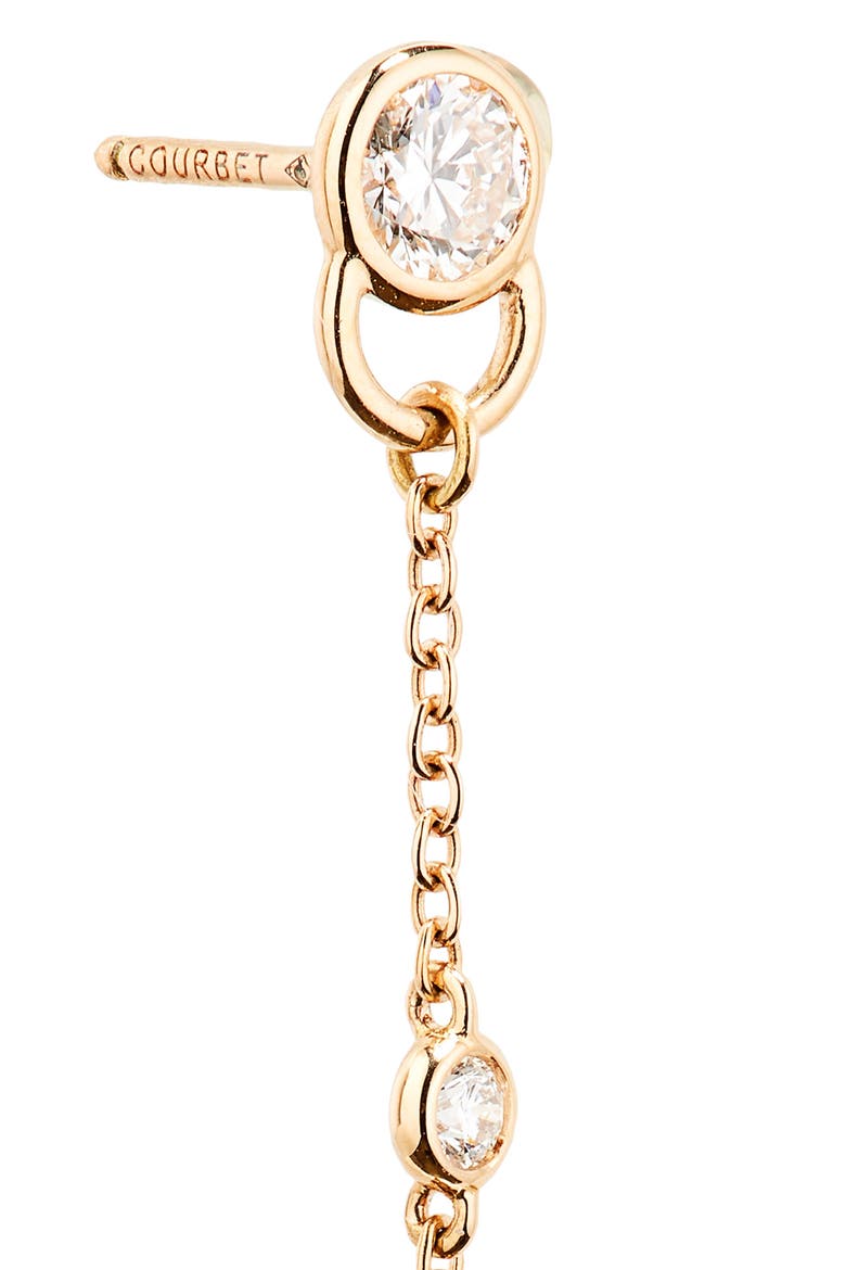 Pont de Art Lab Created Diamond Single Linear Drop Earring, Alternate, color, ROSE GOLD
