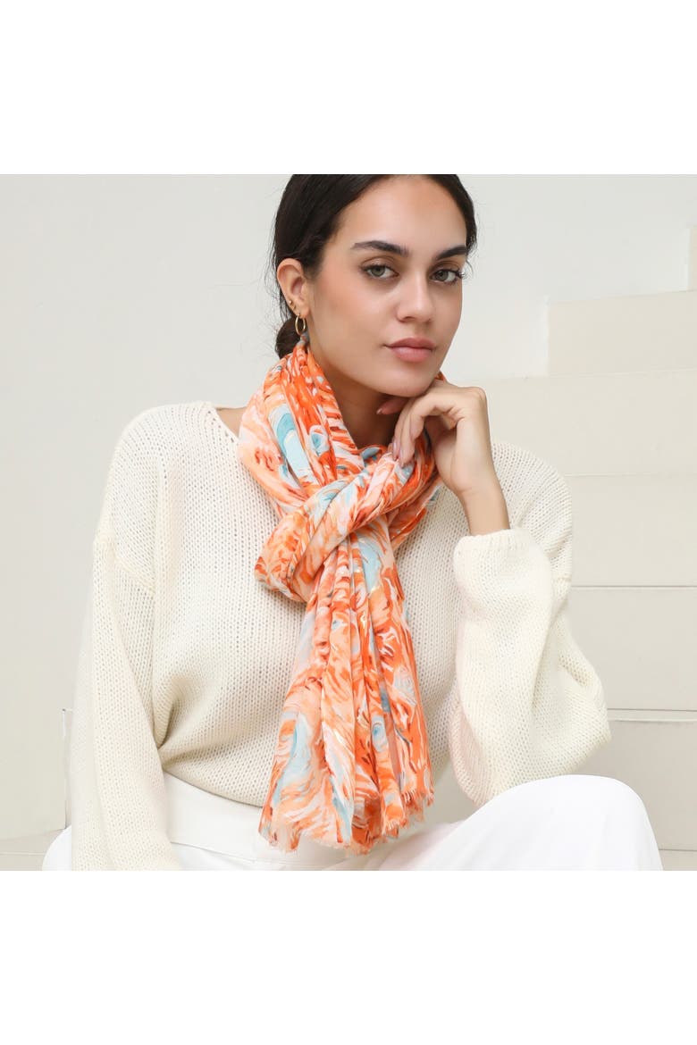 The Blossom Scarf, Alternate, color, Orange