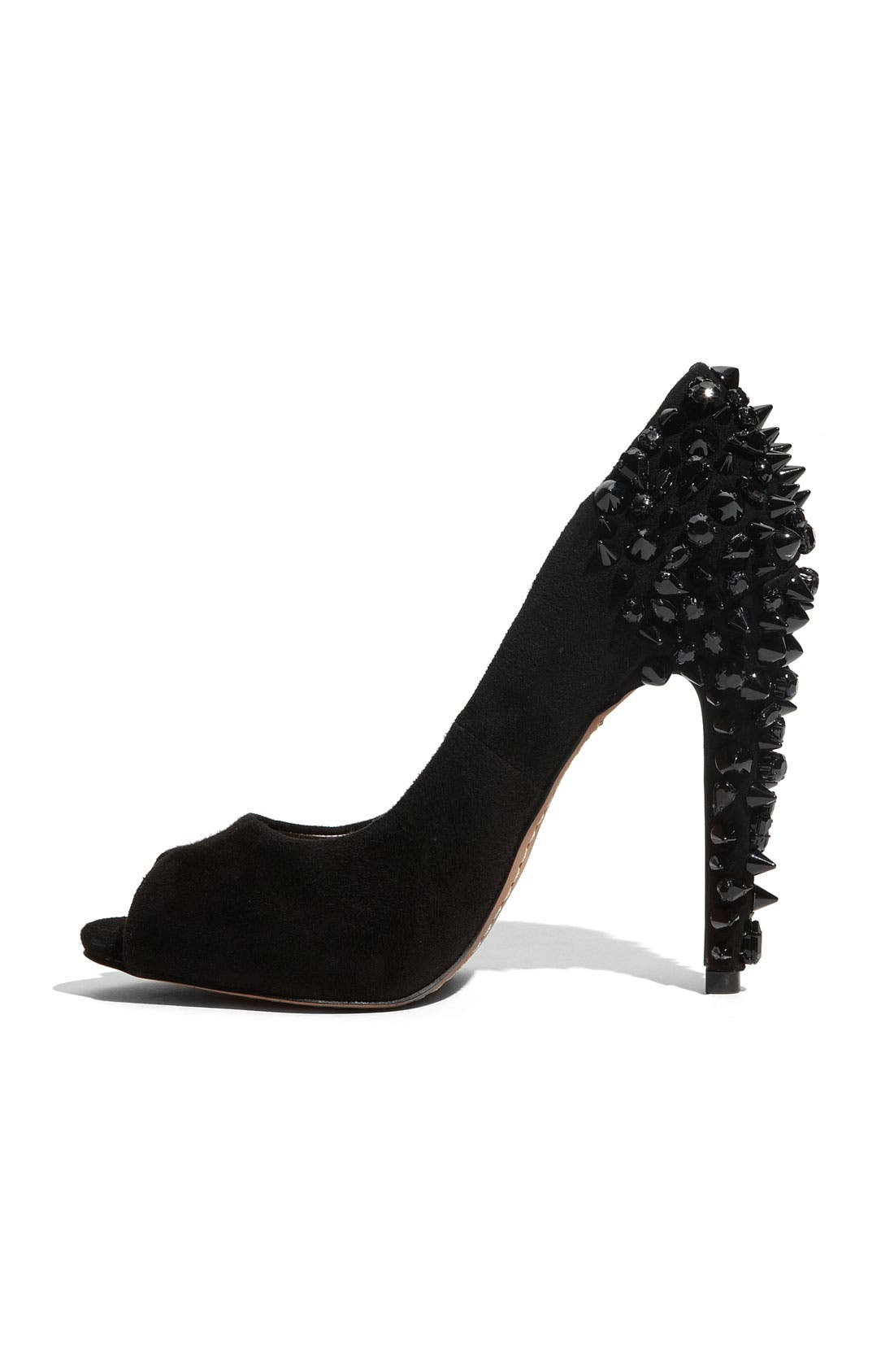 'Lorissa' Pump, Alternate, color, BLACK/ BLACK SUEDE