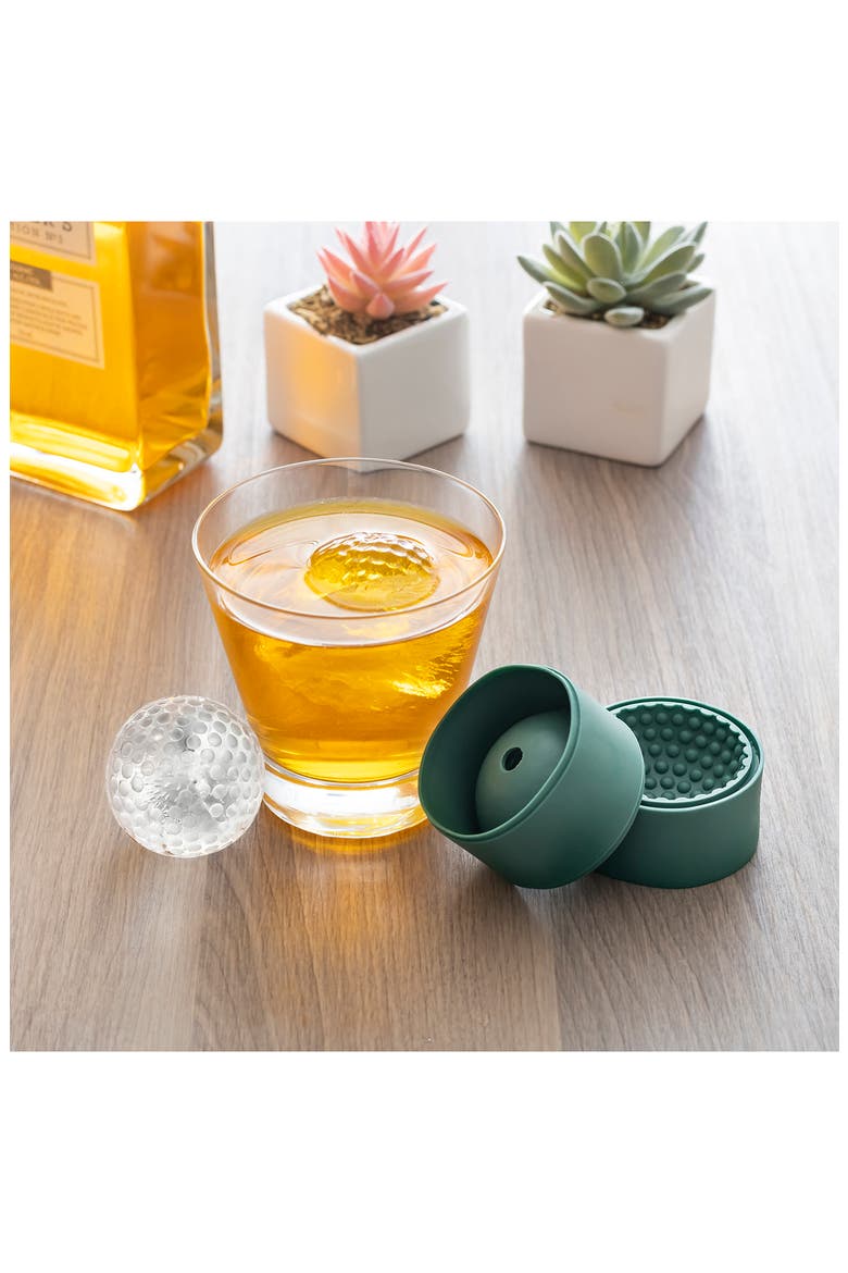 Set of 2 Golf Ball Ice Cube Molds, Alternate, color, GREEN