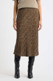 Nordstrom Bias Cut Satin Skirt