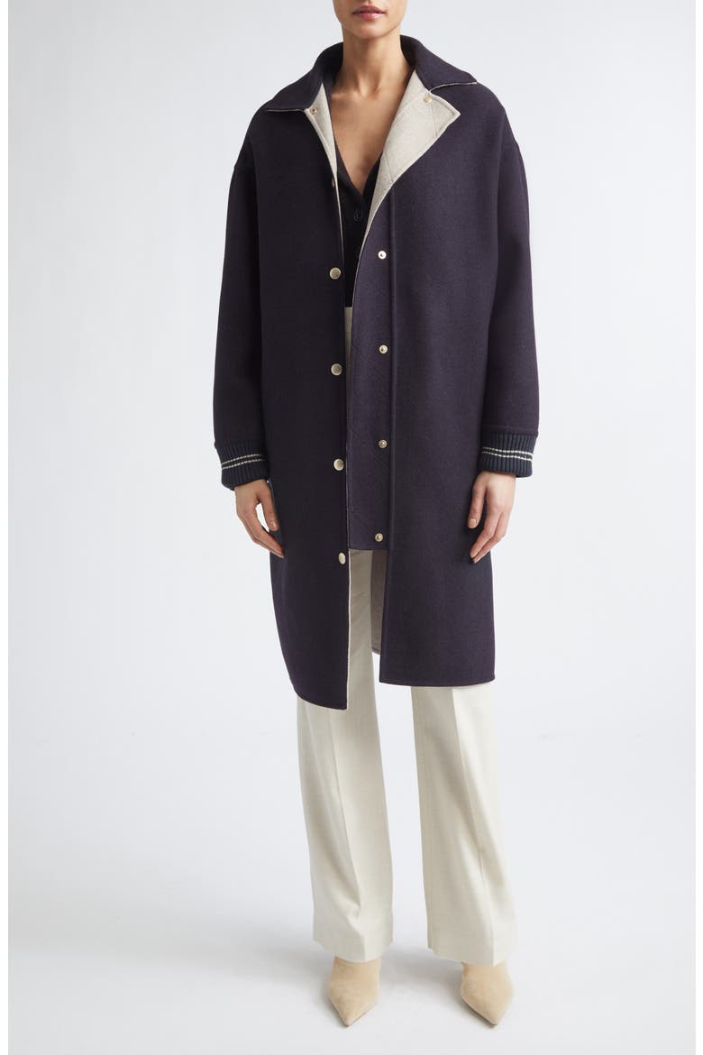 Long Wool Bomber Coat, Main, color, 177-92 AMETHYST GR