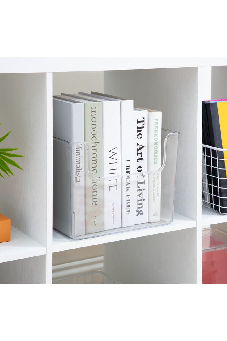 Open-Front Storage Bin for Kitchen, Pantry, Bathroom, Office, Set of 2, Clear, Alternate, color, Clear