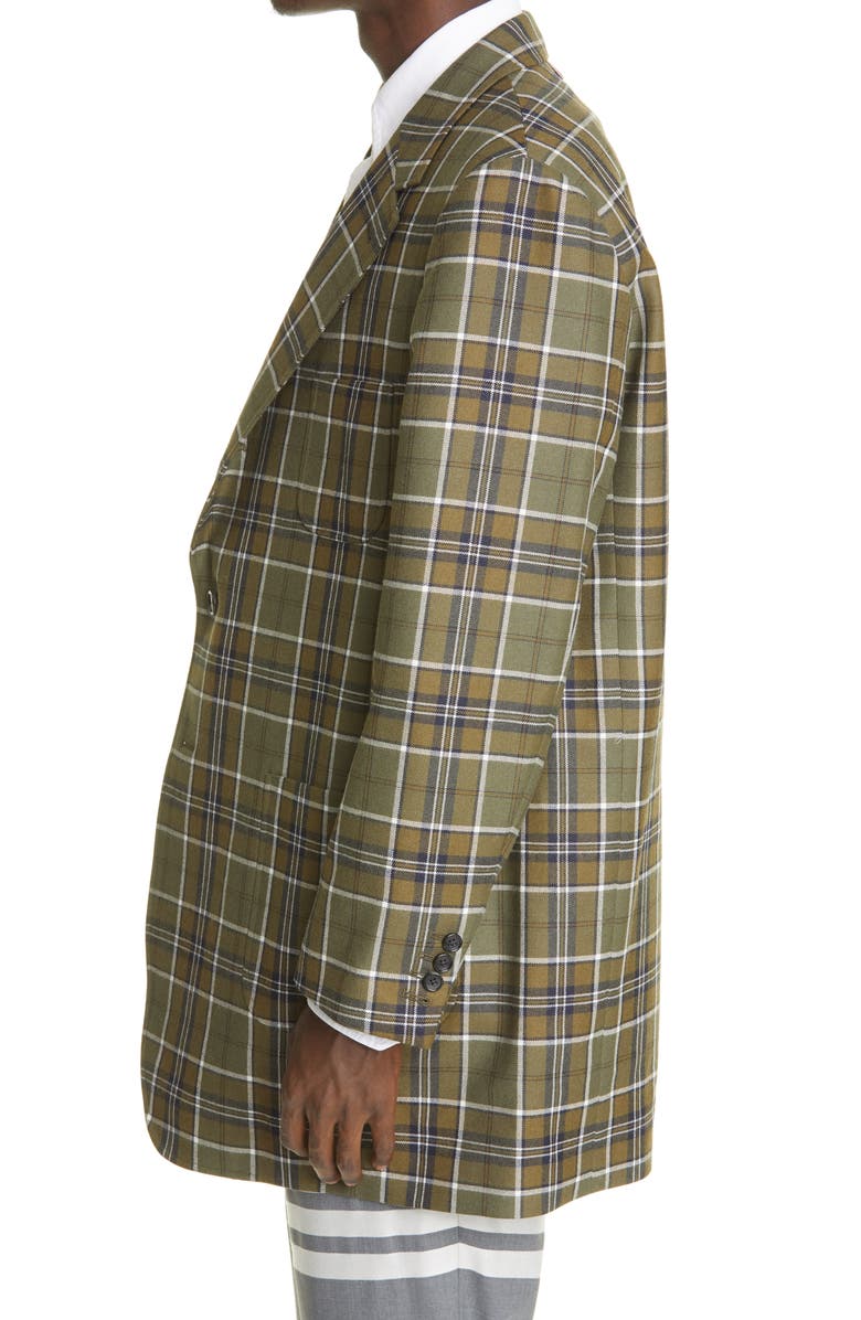 Thom Browne Sack Plaid Oversize Wool Sport Coat, Alternate, color, 