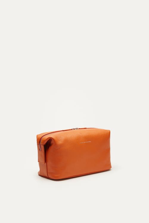 Want Les Essentiels De La Vie Want Les Essentiels Kenyatta Pebble Grained Leather Toiletry Bag In Orange