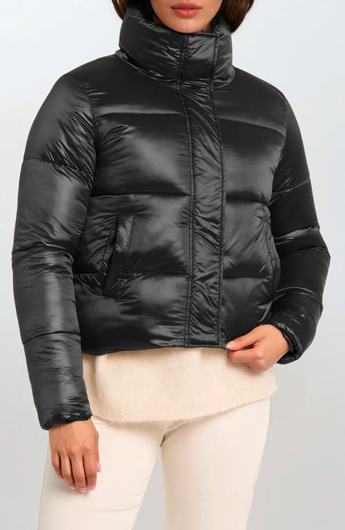 Noize Coco-el Water Resistant Crop Puffer Jacket In Black