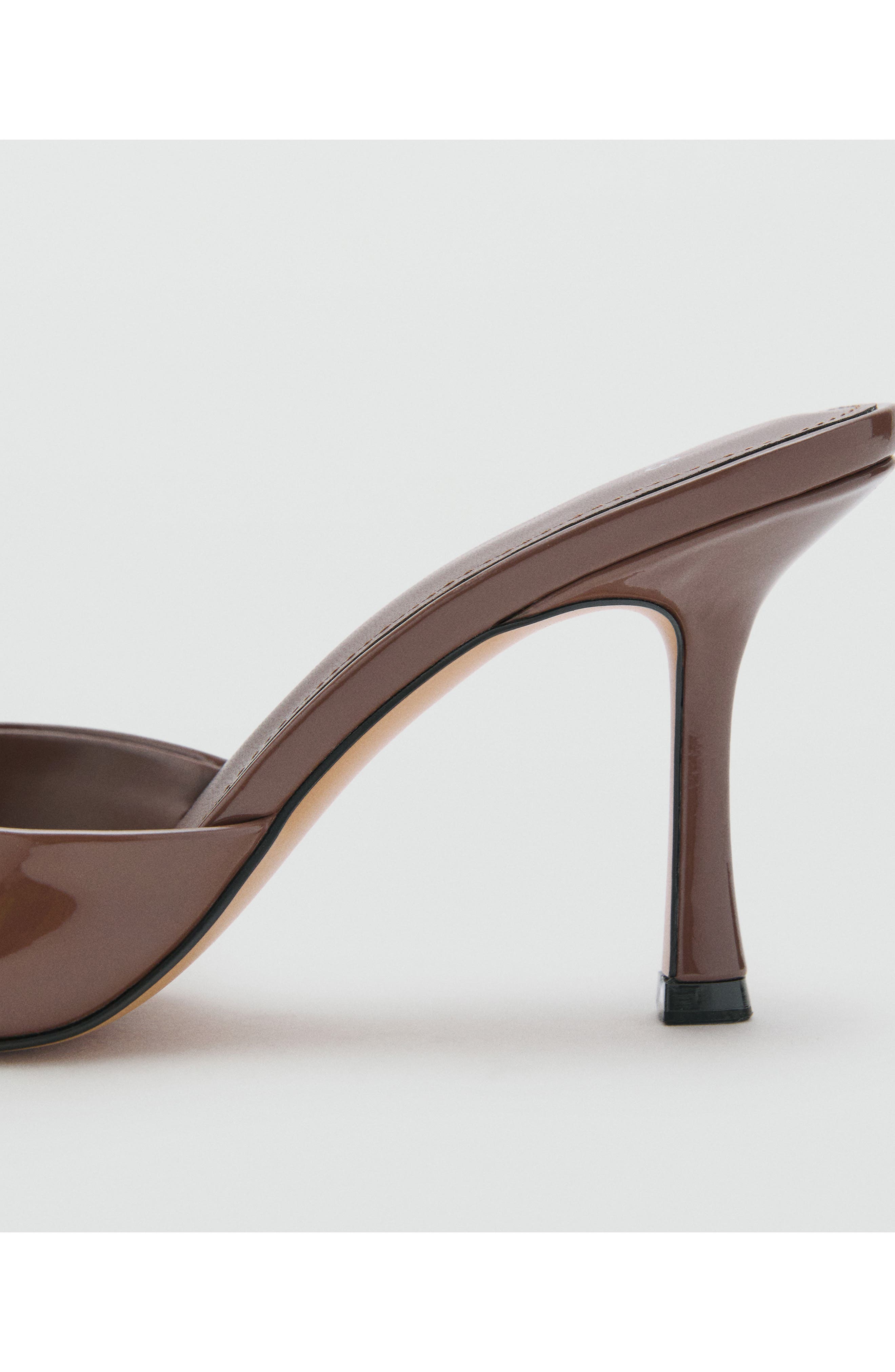 MANGO Pointed Toe Slide Sandal, Alternate, color, Chocolate