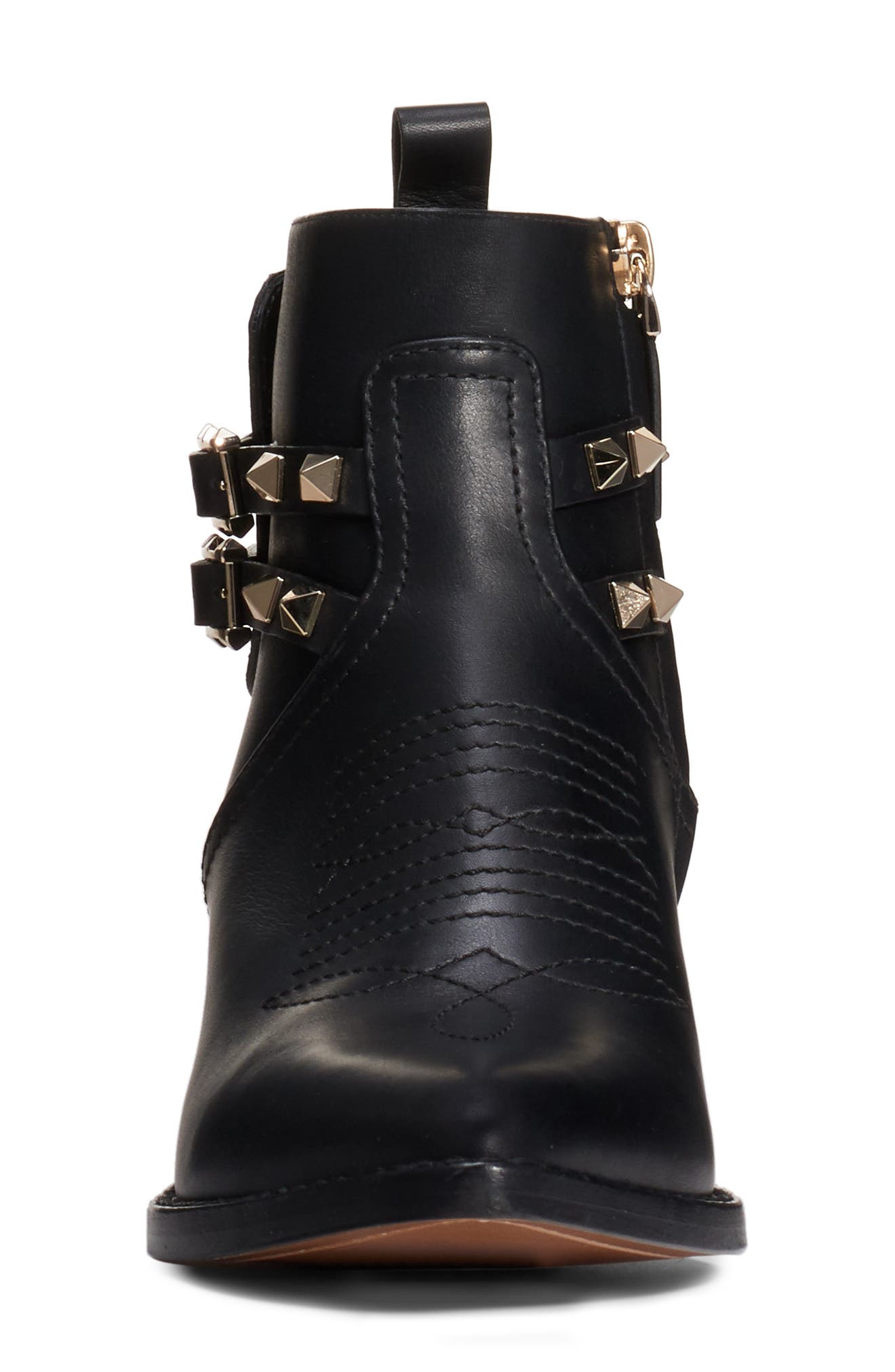 Valentino Garavani Rockstud Buckle Western Bootie, Alternate, color, 