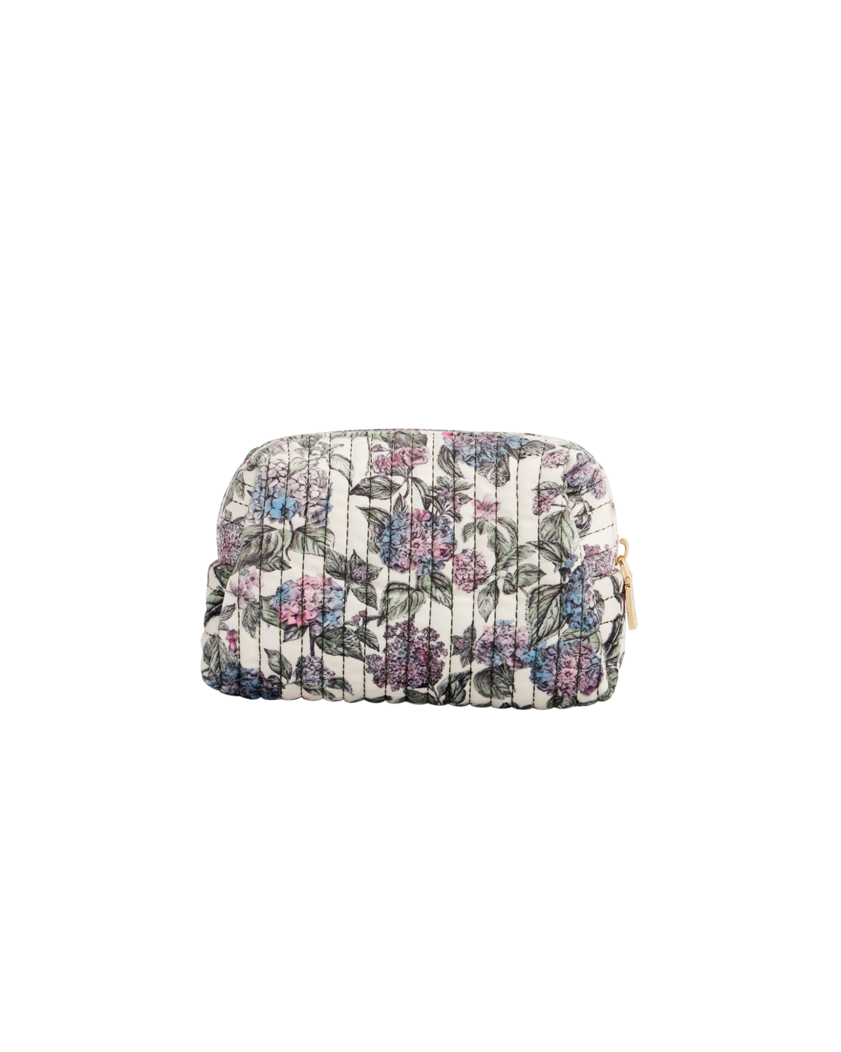 Fable England Hydrangea Small Quilted Makeup Bag, Alternate, color, Purple