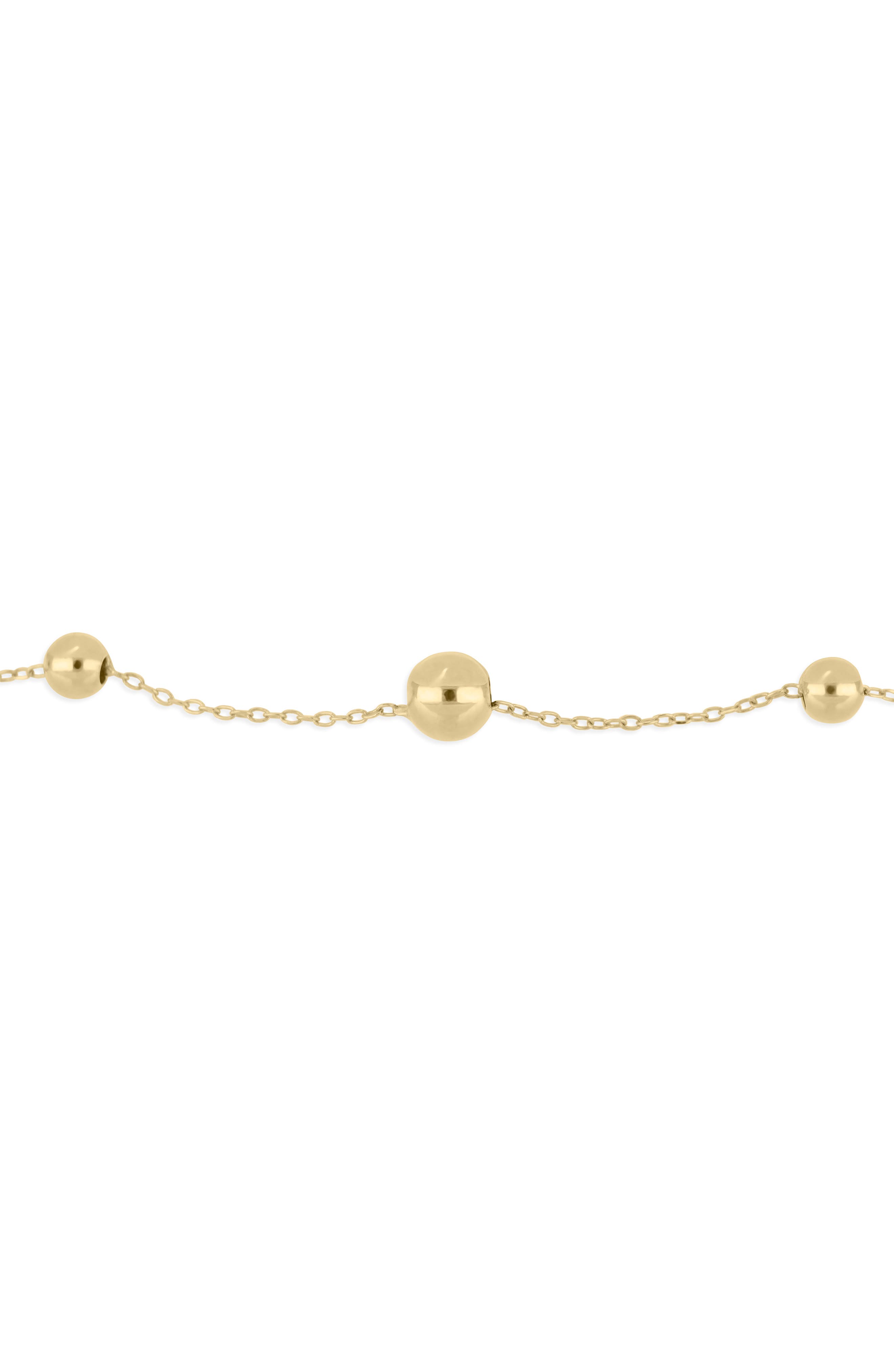 Bony Levy 14k Gold Graduated Bead Station Chain Necklace (Women ...