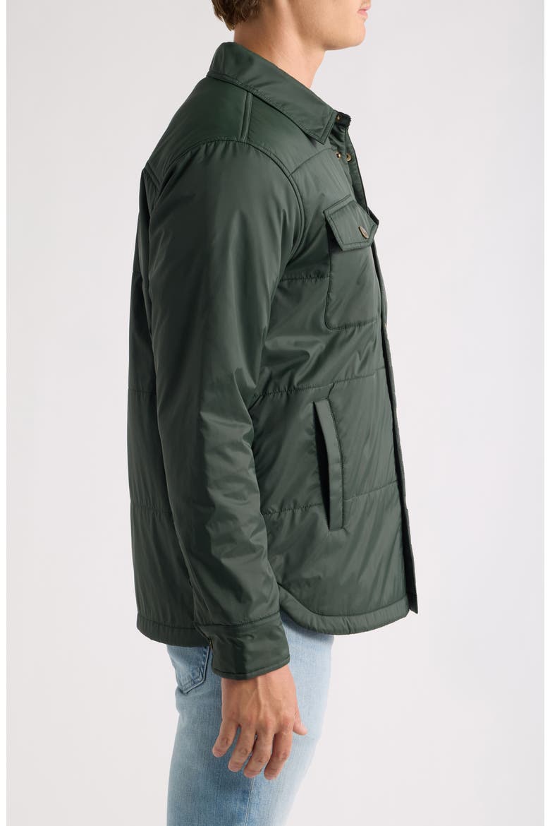 Machinist Quilted Snap-Up Shirt Jacket, Alternate, color, FOREST