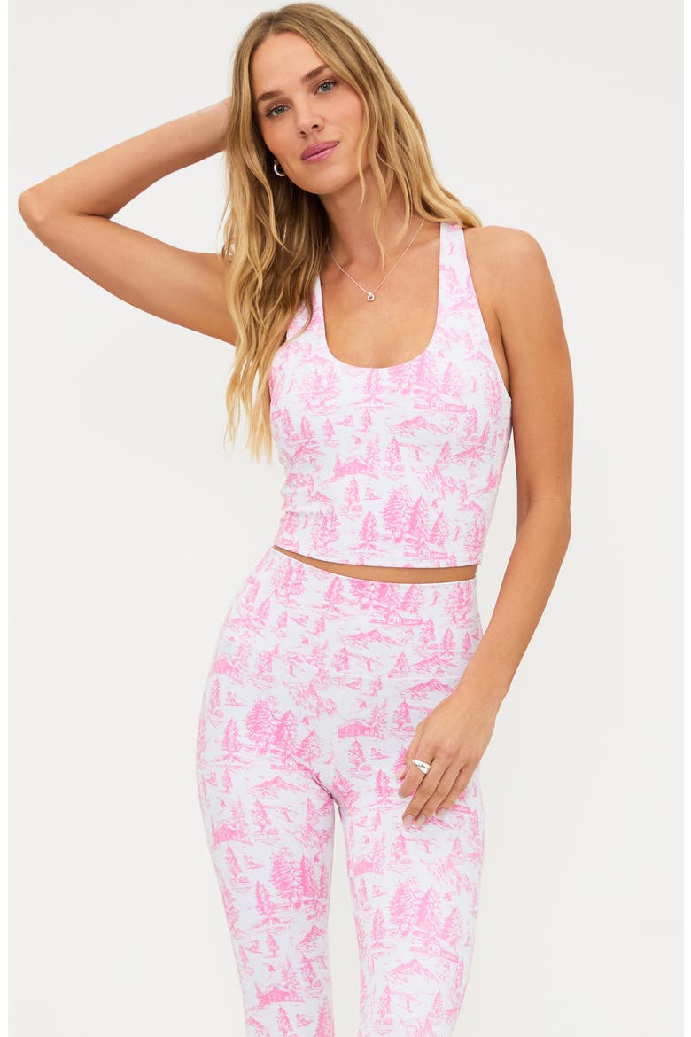 Yara Print Racerback Crop Tank, Alternate, color, POWDER PINK