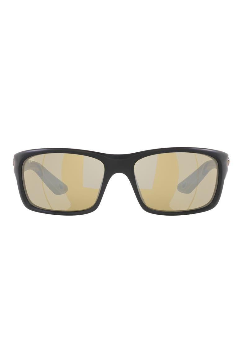 Jose Pro 62mm Polarized Rectangular Sunglasses, Main, color, MATTE BLACK