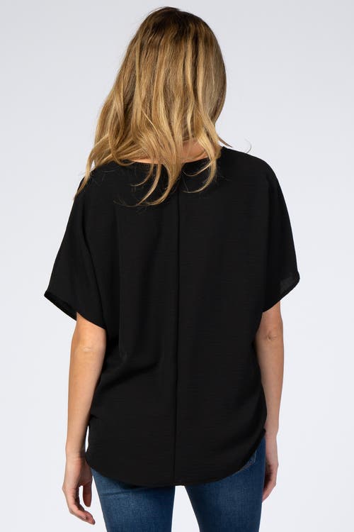 Pinkblush Short Sleeve Blouse In Black