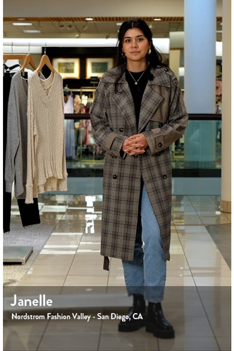 Shinely Plaid & Houndstooth Trench Coat video