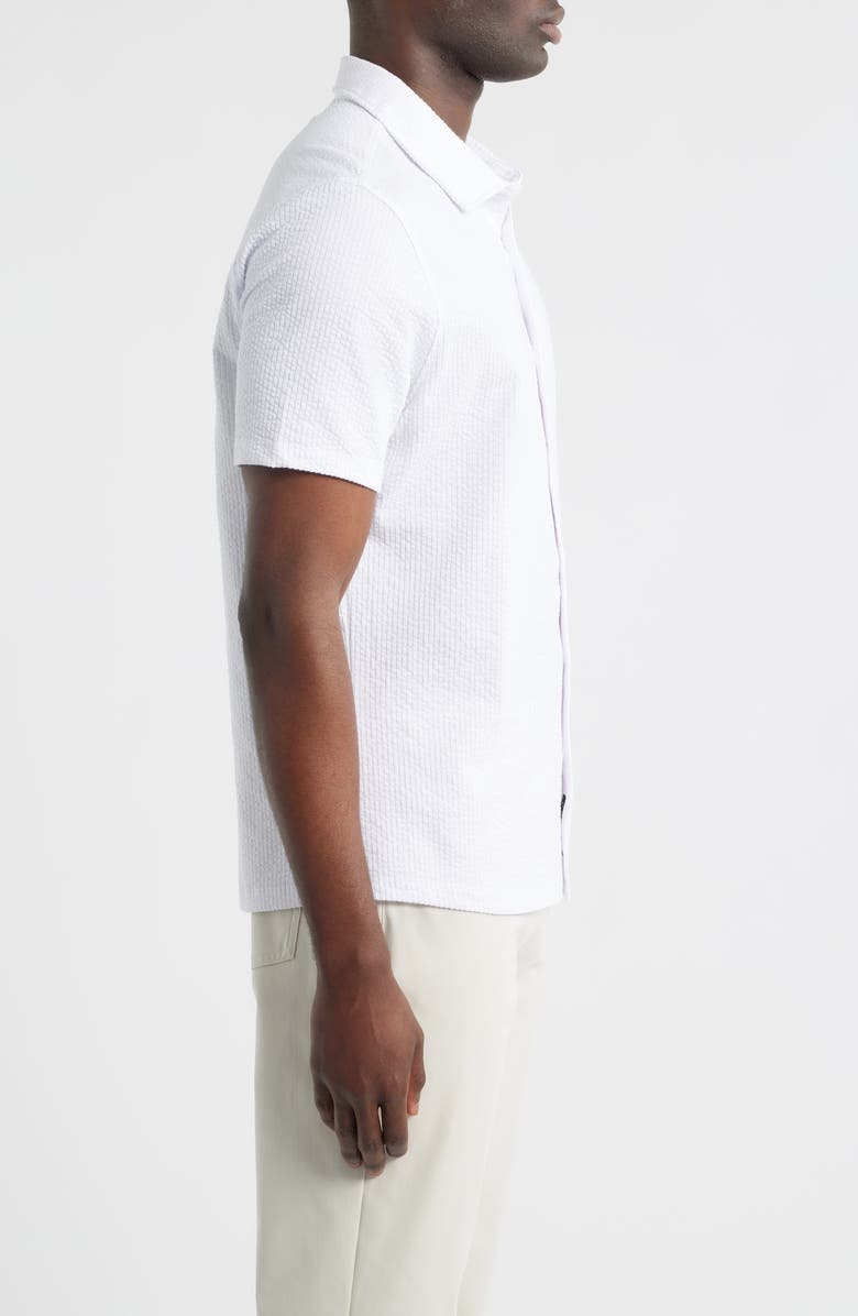Robert Barakett Manny Short Sleeve Knit Button-Up Shirt, Alternate, color, White