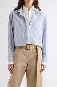 Acne Studios Soubla Striped Cropped Cotton Shirt