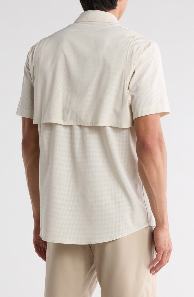 Quiksilver Beckham Short Sleeve Button-Up Shirt, Alternate, color, Silver Birch