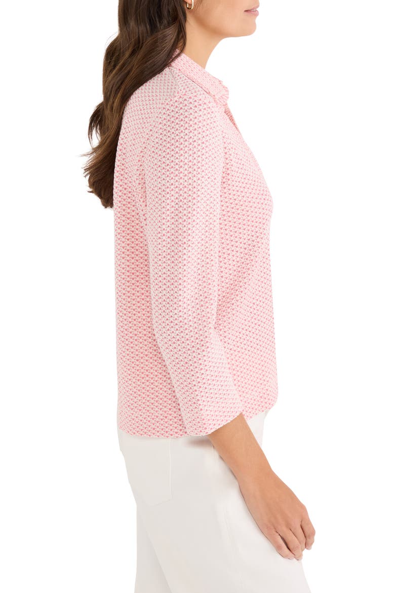 Tuck Stitch Knit Polo, Alternate, color, PINK MULTI
