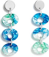Toolally Hepworth Drop Earrings - Blue & Green Lava