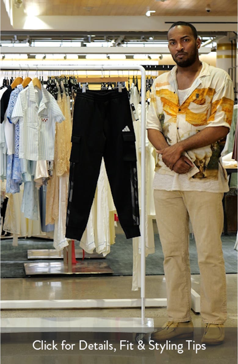 Kids' 3-Stripes Camo Halftone Fleece Cargo Pants, sales video thumbnail