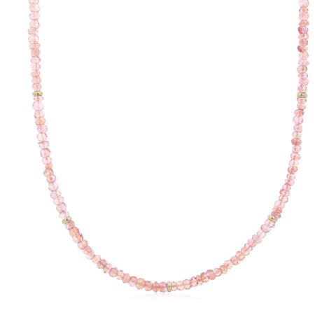 Pink Opal Bead Necklace