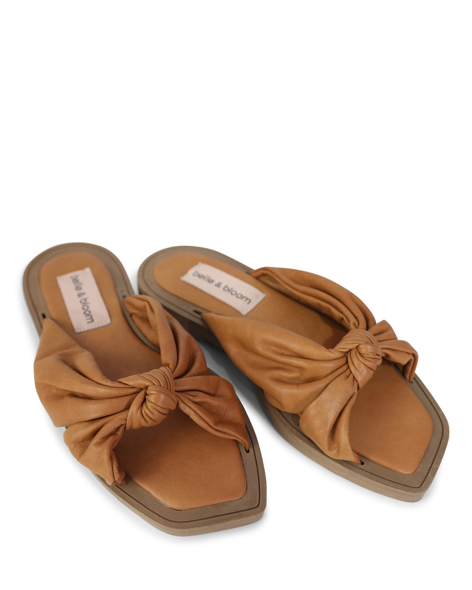 Belle & Bloom You & I Knot Detail Slides, Alternate, color, Brown