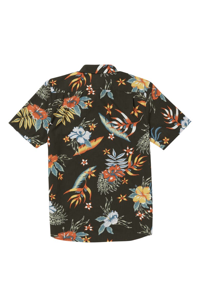 Volcom Sunriser Classic Fit Floral Short Sleeve Button-Up Shirt, Alternate, color, 