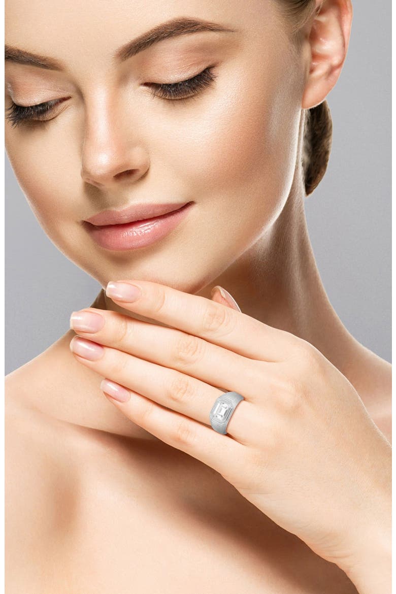 Cubic Zirconia Vintage Ring, Alternate, color, SILVER