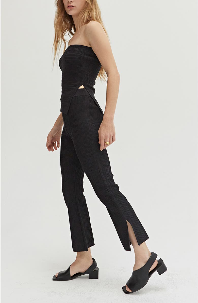 CRESCENT Textured Cropped Knit Pants, Alternate, color, Black