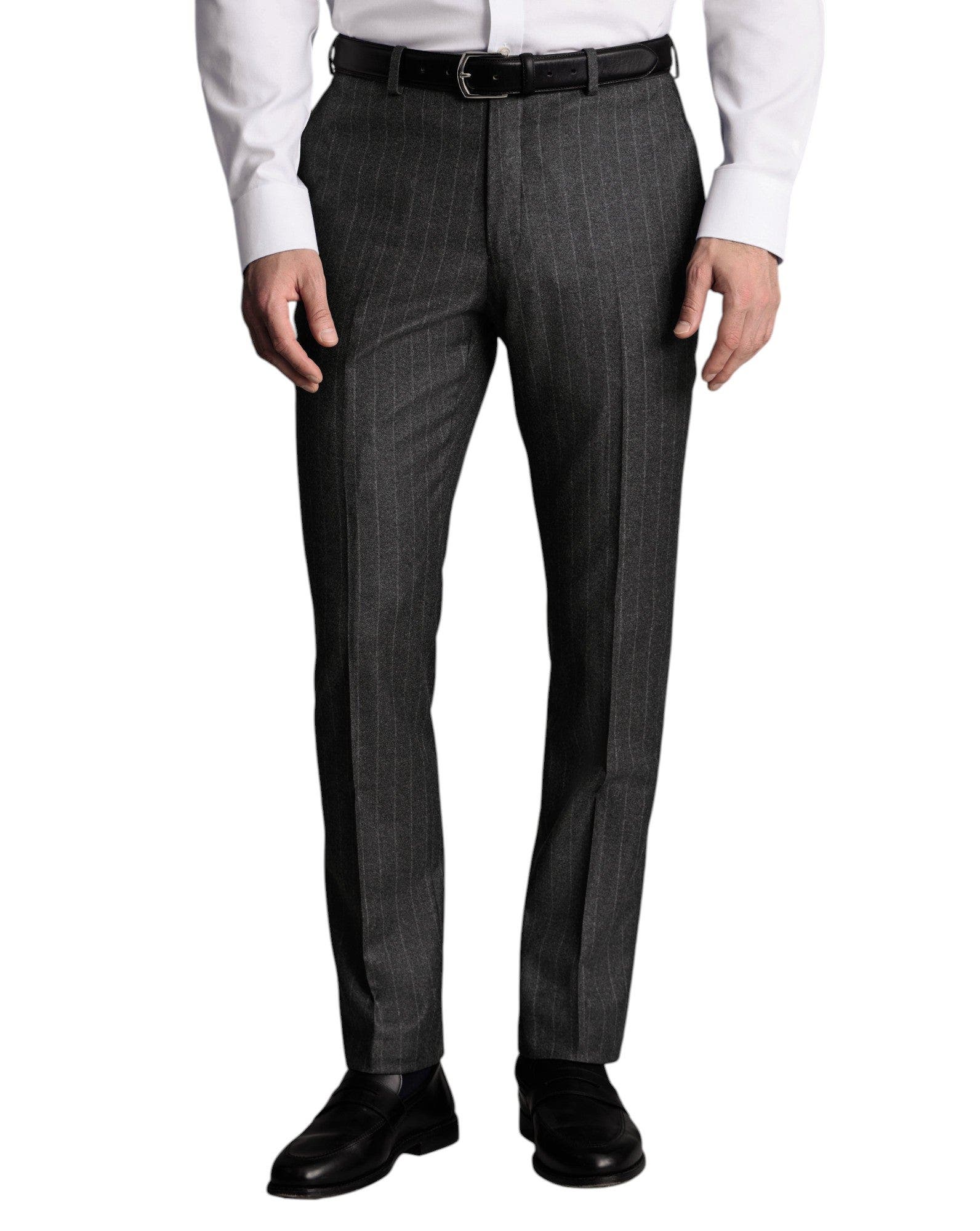 Charles Tyrwhitt Slim Fit Italian Flannel Suit Pants in Charcoal Grey 