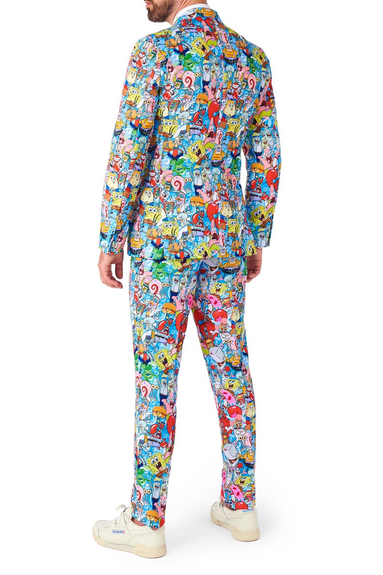 SpongeBob Frenzy Two-Piece Suit & Tie Set, Alternate, color, BLUE