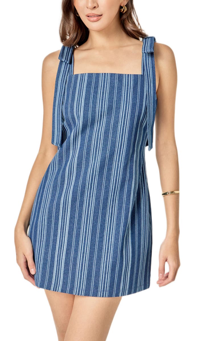 English Factory Stripe Denim Minidress, Alternate, color, 