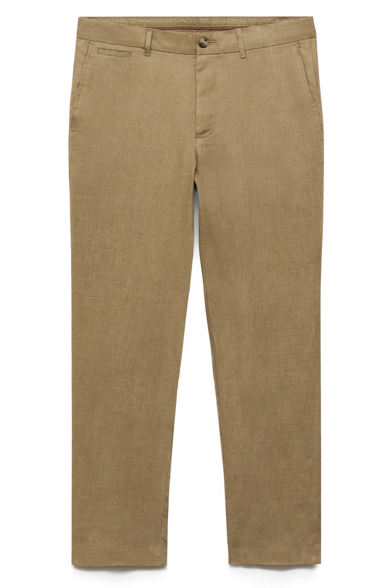 Slim Fit Linen Pants, Alternate, color, KHAKI
