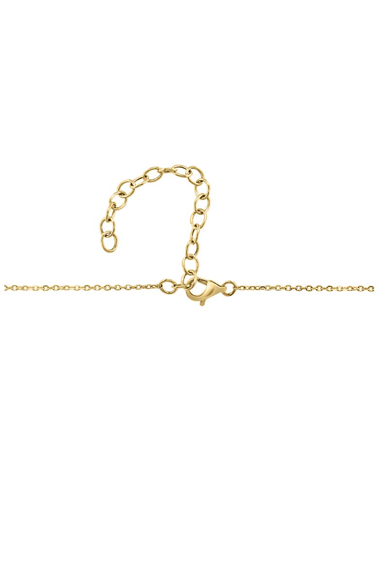 14K Gold Plated Sterling Silver Diamond Flower Pendant Necklace, Alternate, color, GOLD