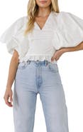 Endless Rose Puff Sleeve Cotton Crop Top