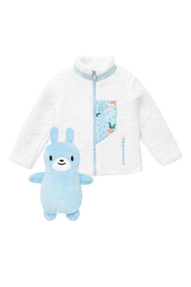 Kids' Benne the Bunny 2-in-1 Stuffed Animal Faux Fur Jacket, Main, color, WHITE