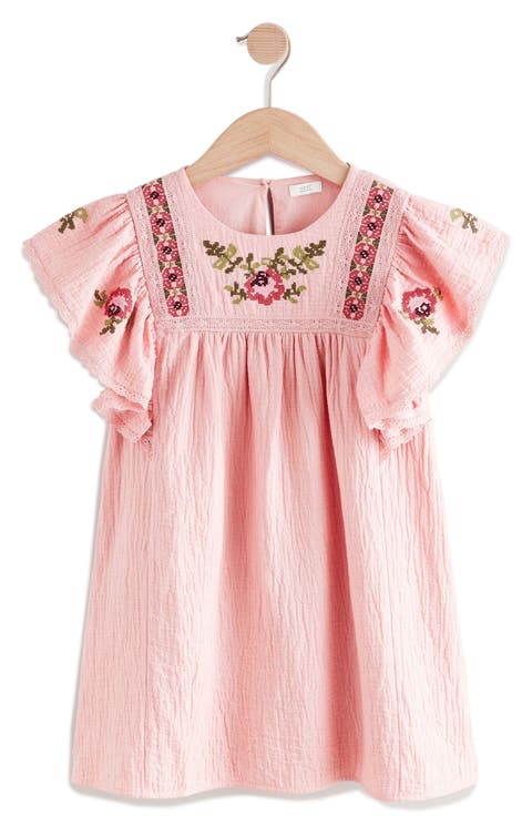 Kids' Embroidered Flutter Sleeve Dress (Little Kid & Big Kid)