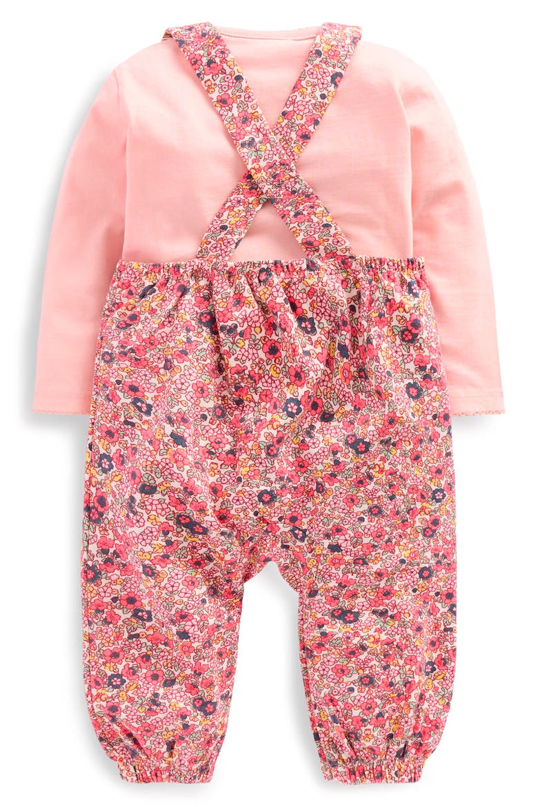 Long Sleeve Top & Stretch Cotton Overalls Set, Alternate, color, MULTI DITSY FLORAL