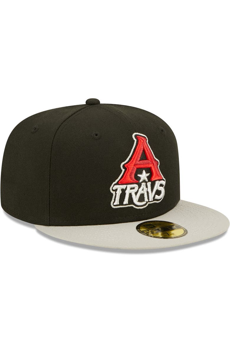 New Era Men's New Era Black Arkansas Travelers Authentic Collection Road 59FIFTY Fitted Hat, Alternate, color, Black