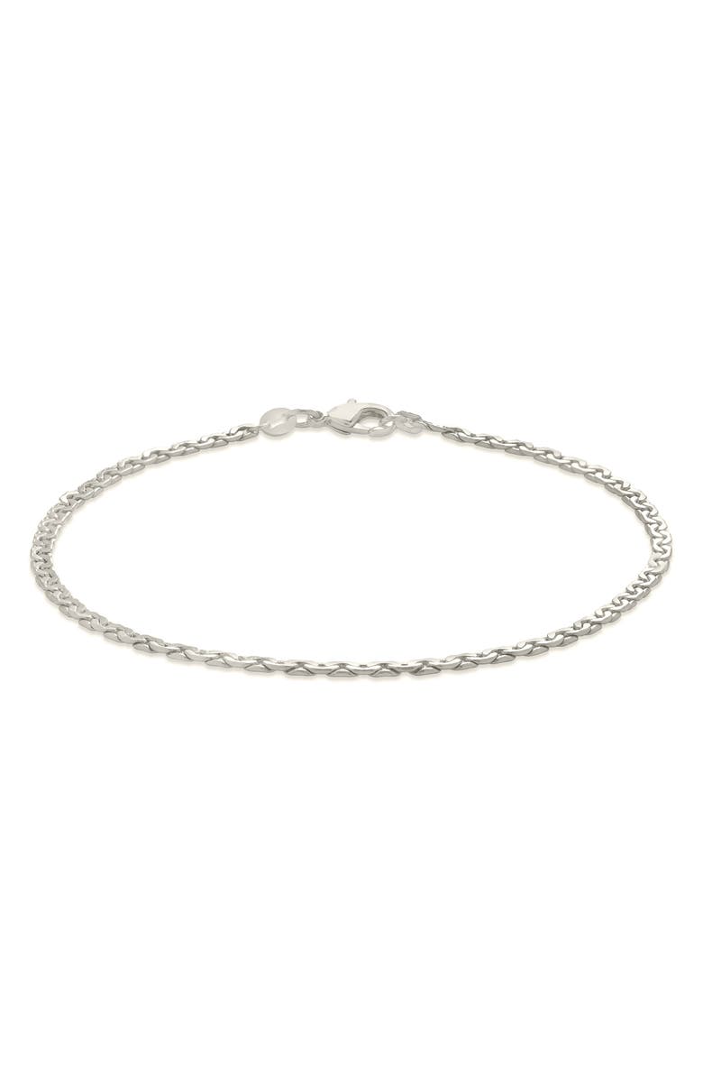 Sterling Forever Arya Anklet, Alternate, color, Silver