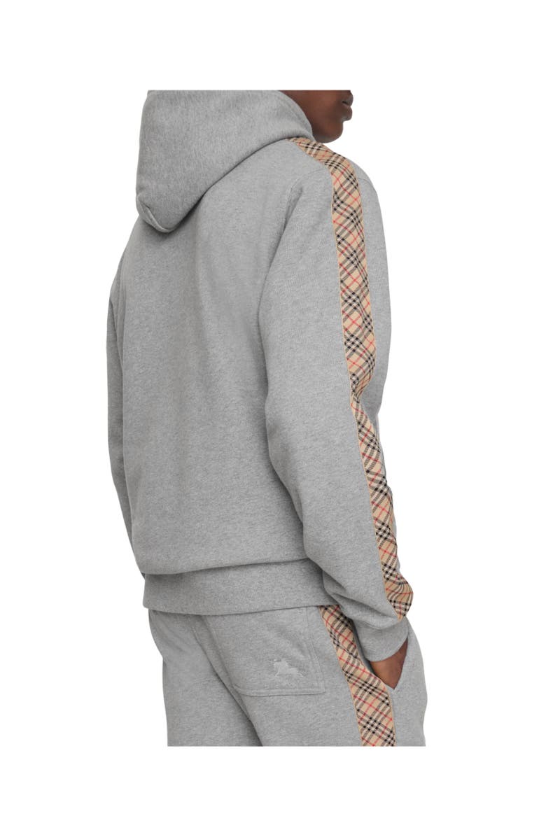 Burberry Check Trim Cotton Hoodie, Alternate, color, Pale Grey Melange