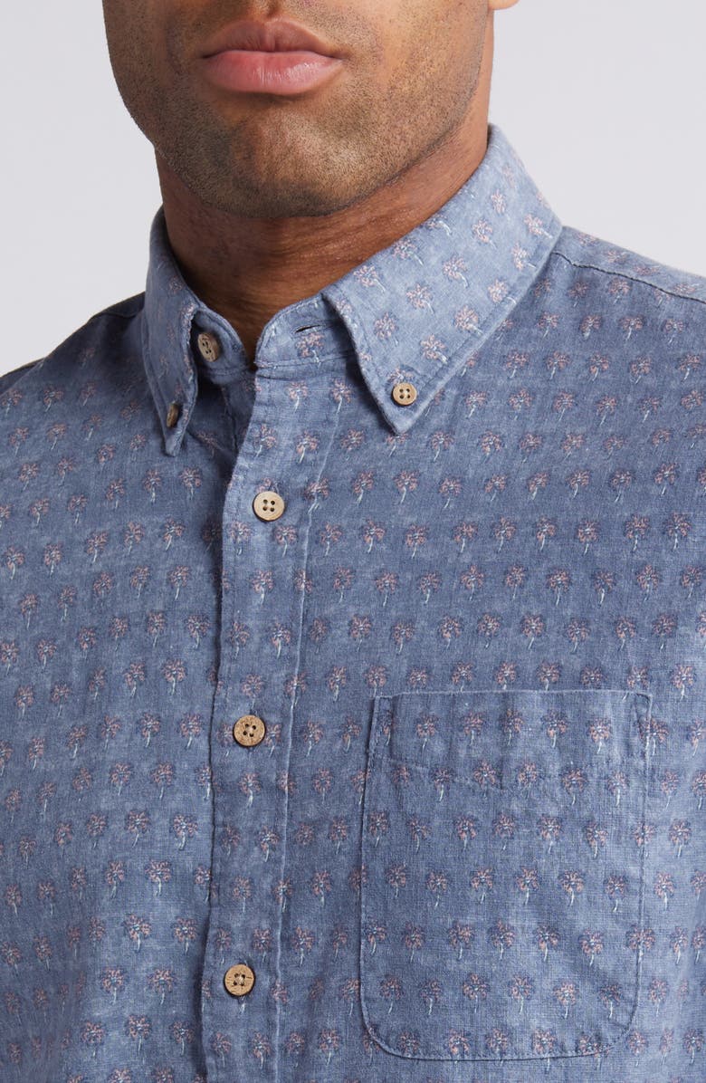 Faherty Breeze Short Sleeve Button-Down Shirt, Alternate, color, Paradise Palm