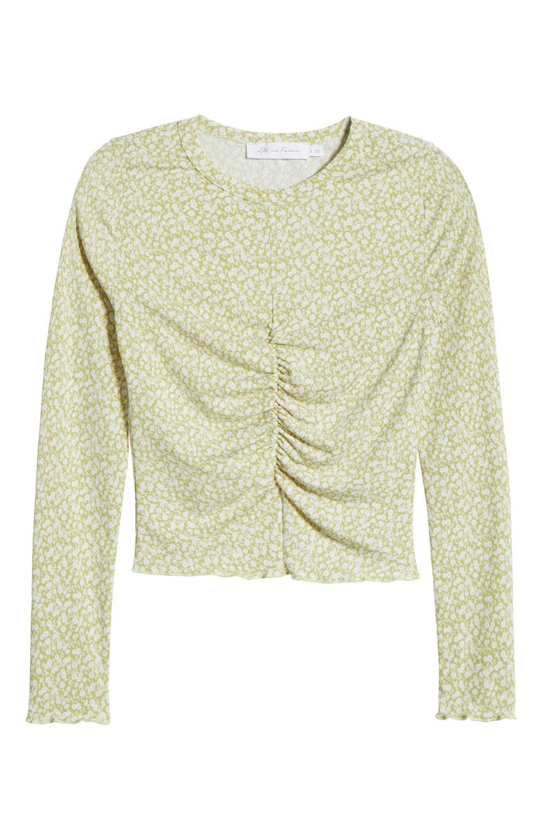 All in Favor Floral Ruched Long Sleeve Top, Alternate, color,